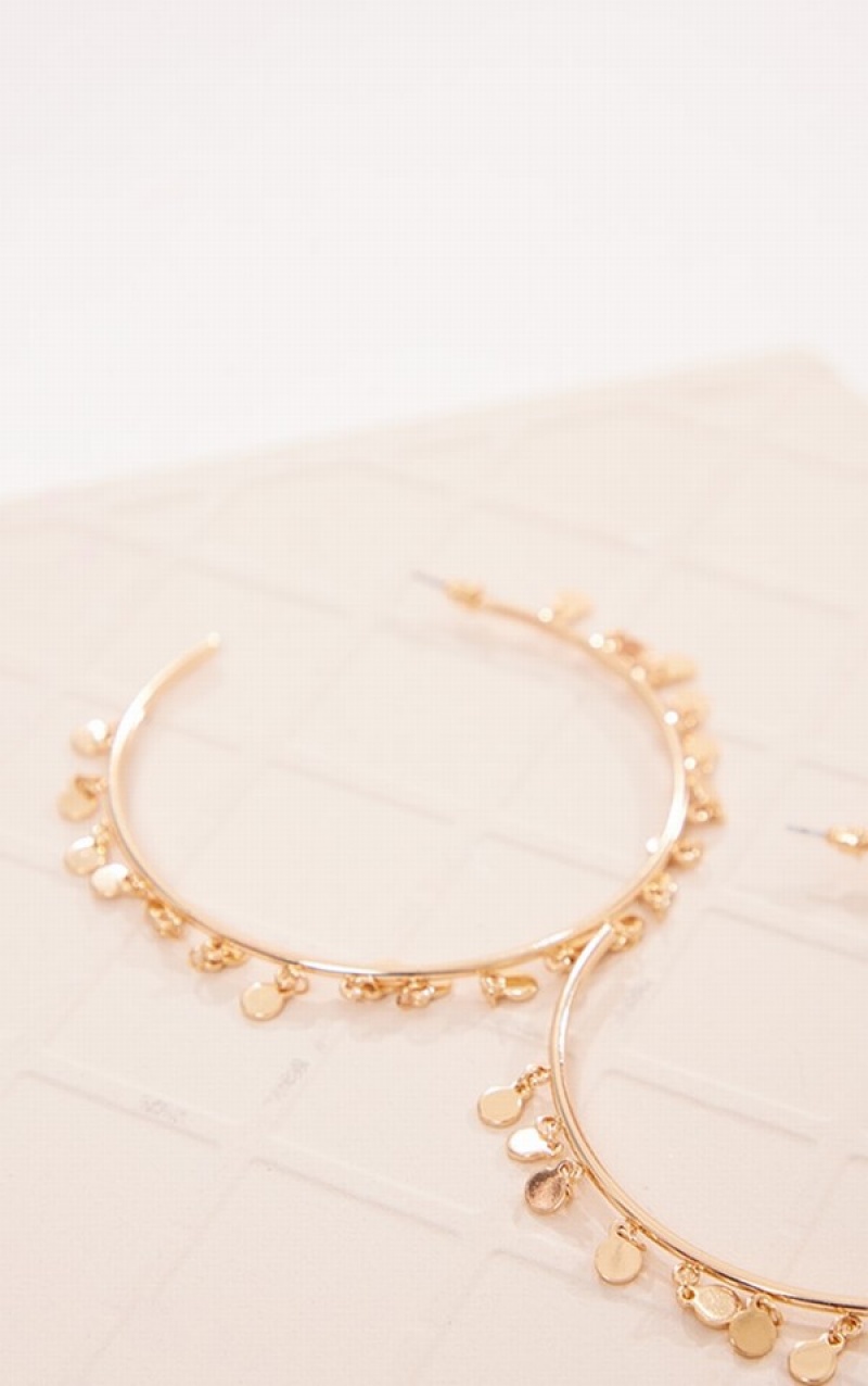 Bijuterii Pretty Little Thing Disc Charm Large Hoop Aurii | TYMO90127