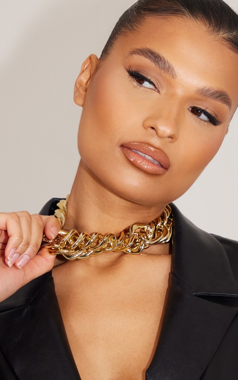 Bijuterii Pretty Little Thing Extra Grosolan Chain Detail Aurii | GFDV40158