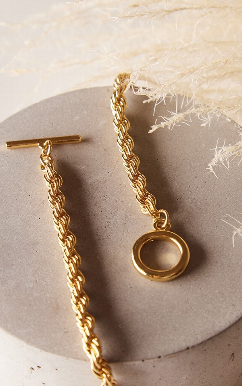 Bijuterii Pretty Little Thing Real Plated Twist T Bar Aurii | IEVC23185