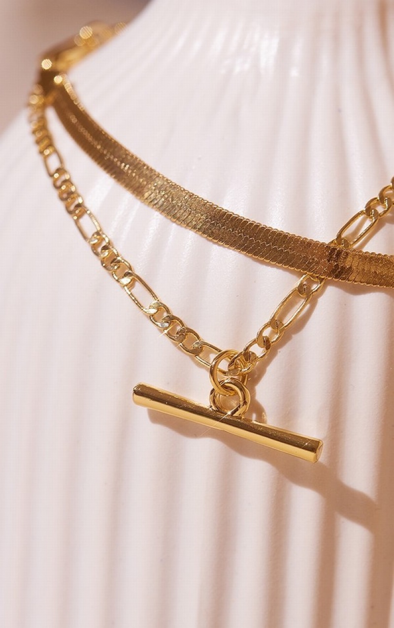 Bijuterii Pretty Little Thing Real Plated Snake T Bar Multicelet Aurii | RGIY94603