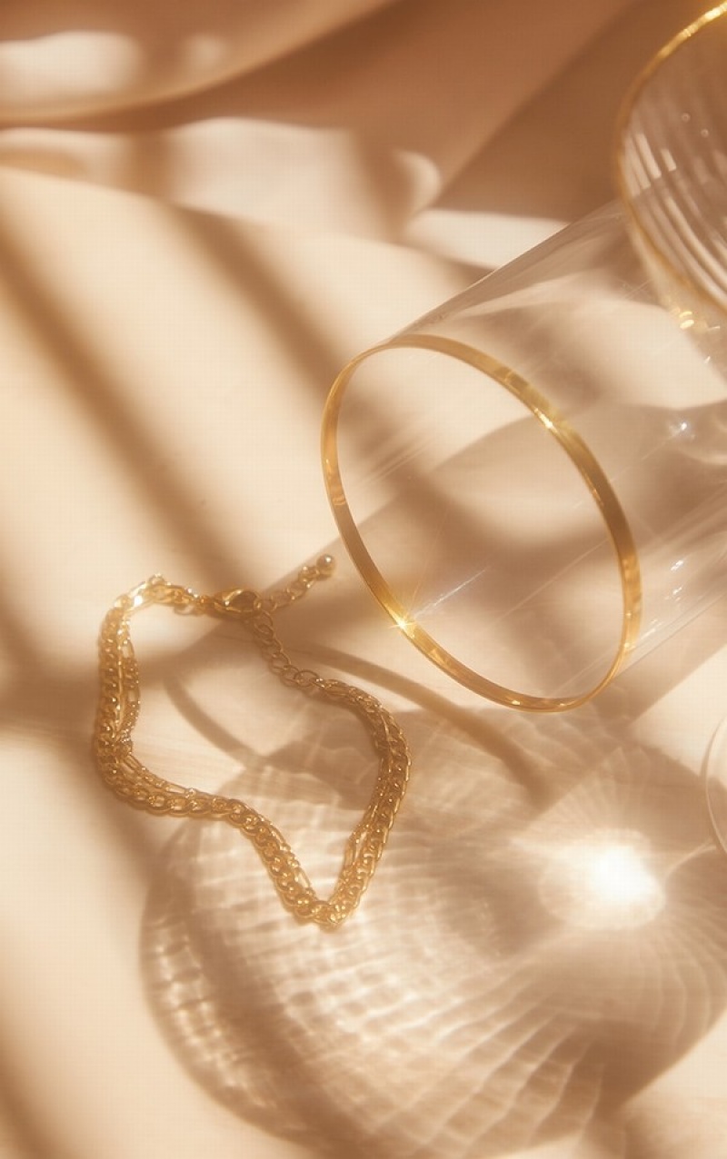 Bijuterii Pretty Little Thing Real Plated Double Chaincelet Aurii | GPLY87169