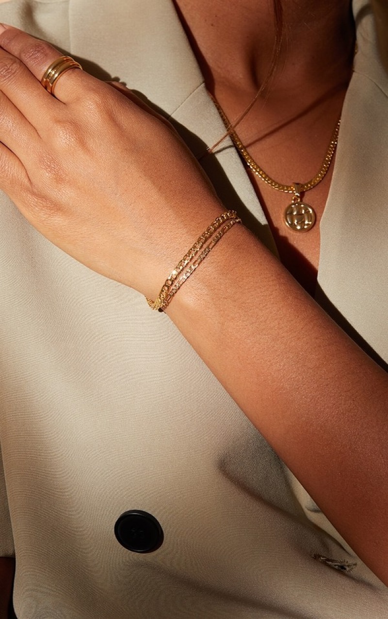 Bijuterii Pretty Little Thing Real Plated Double Chaincelet Aurii | GPLY87169