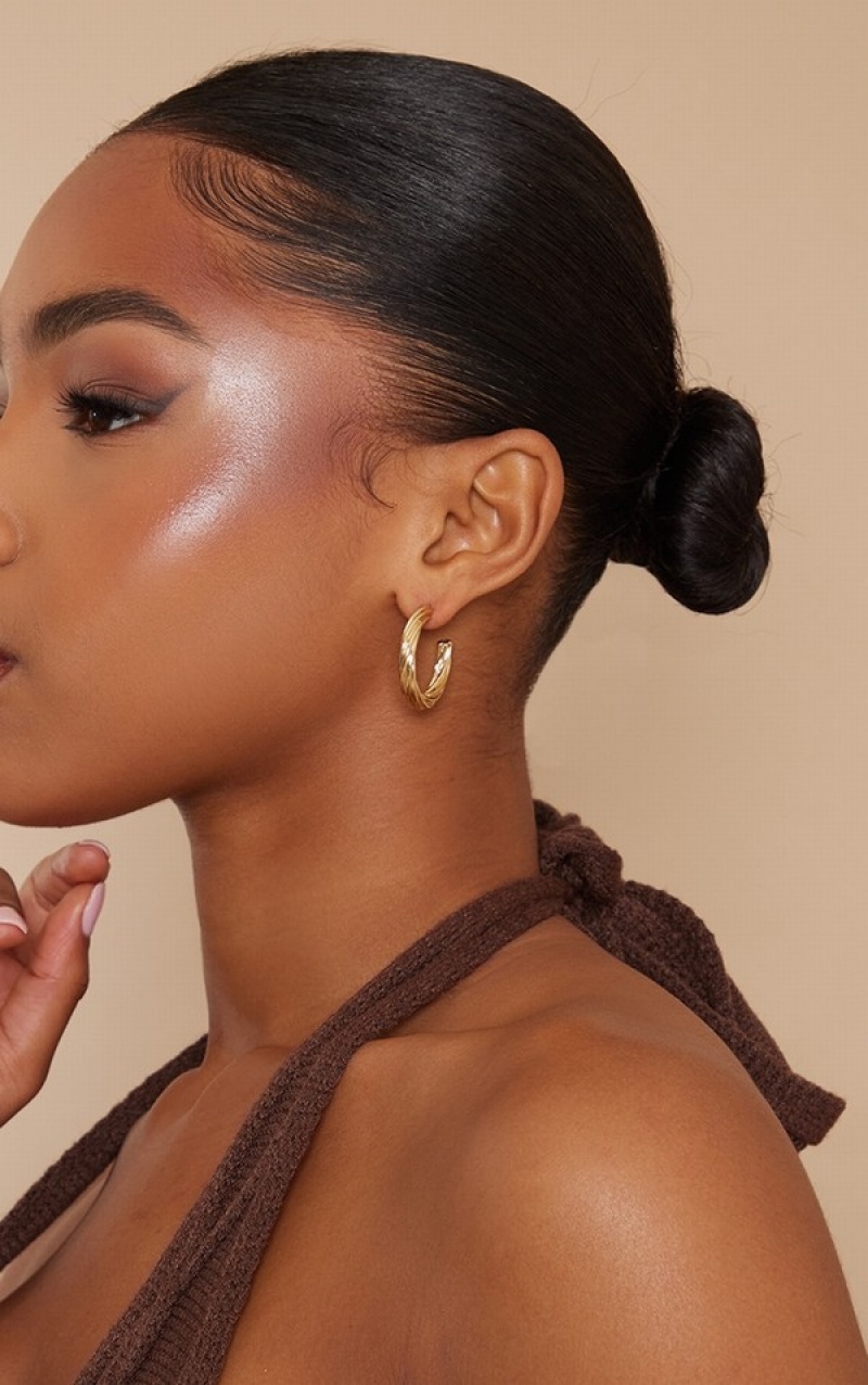 Bijuterii Pretty Little Thing Real Plated Twist Hoop Aurii | KZRM05479