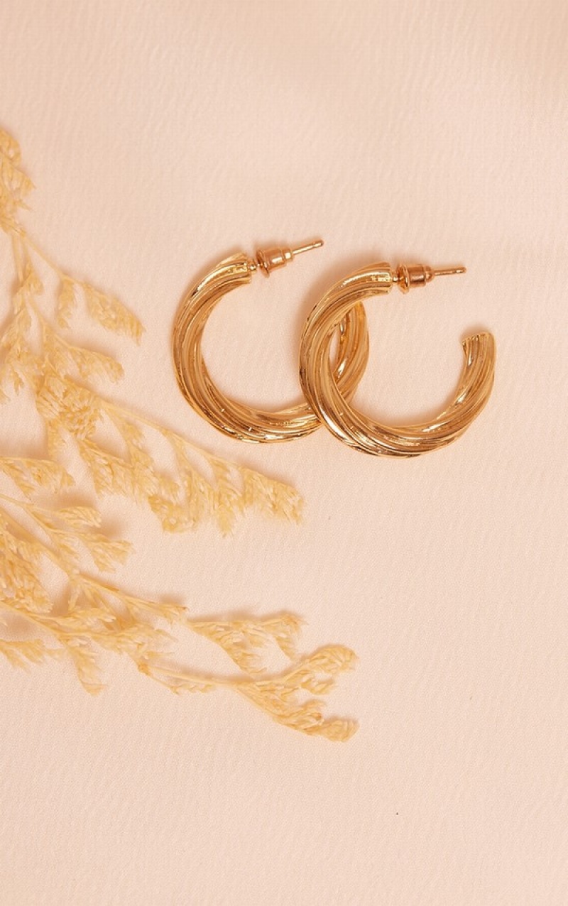 Bijuterii Pretty Little Thing Real Plated Twist Hoop Aurii | KZRM05479