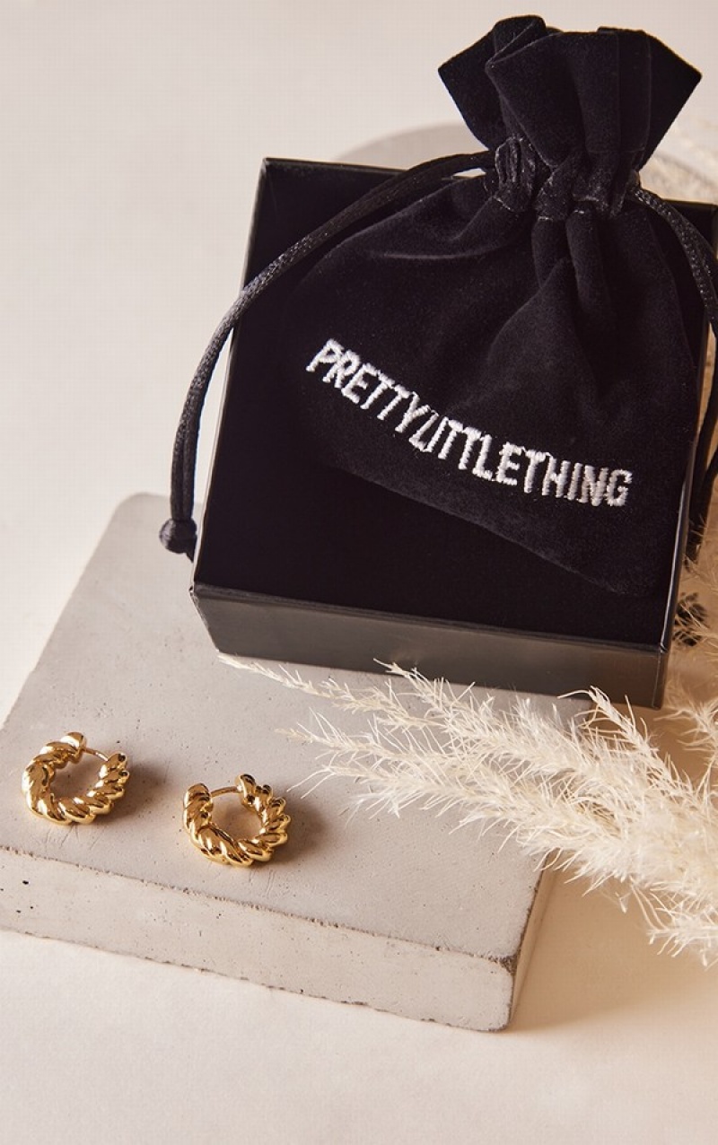 Bijuterii Pretty Little Thing Real Plated Twisted Hoop Aurii | UNFH27893