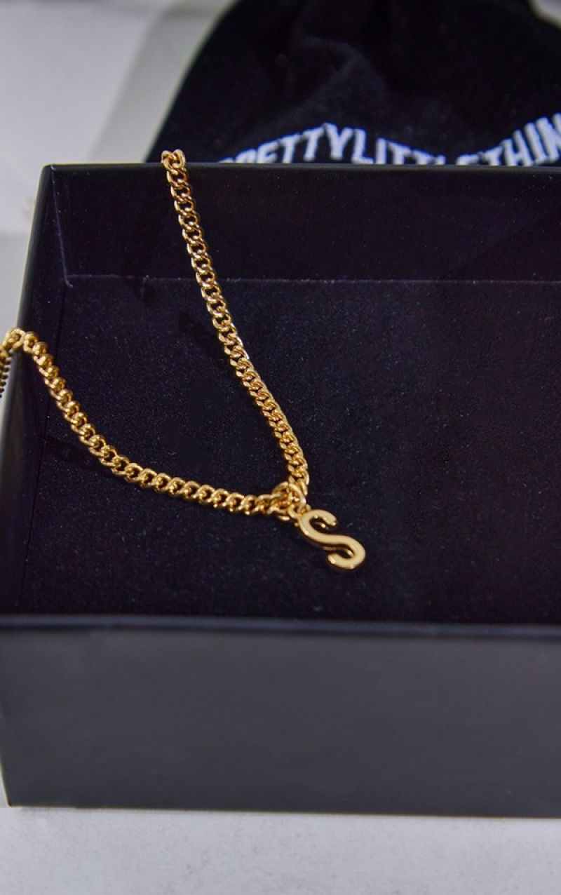 Bijuterii Pretty Little Thing Real Plated S Letter Aurii | JNVT75482