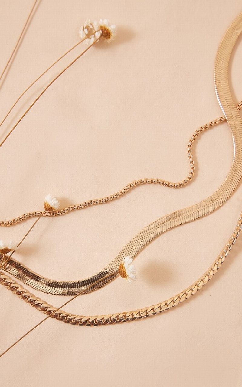 Bijuterii Pretty Little Thing Snake Chain Layered Aurii | DQIJ95283