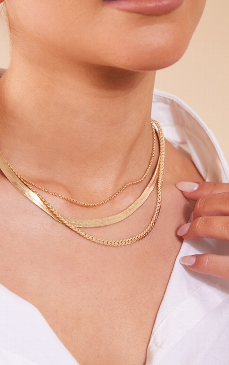 Bijuterii Pretty Little Thing Snake Chain Layered Aurii | DQIJ95283