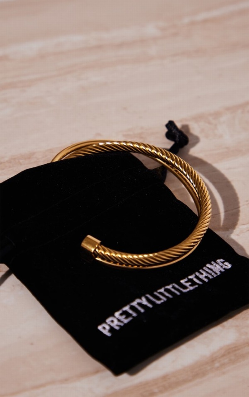 Bijuterii Pretty Little Thing Stainless Steel Rope Twist Bangle Aurii | IVSJ60759