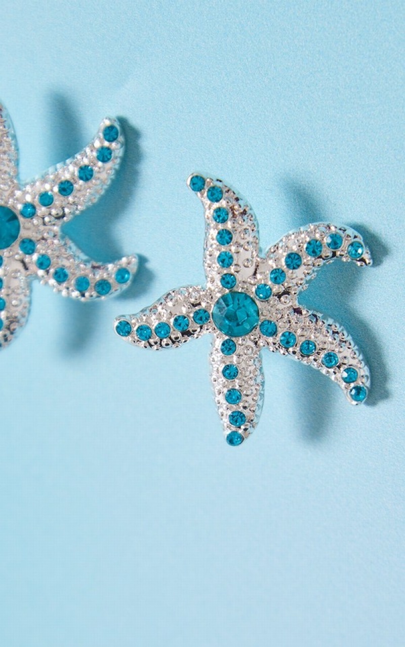 Bijuterii Pretty Little Thing Starfish Statement Stud Albastri | ABDY73914