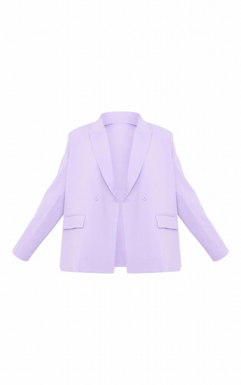 Blazere Pretty Little Thing Lilac Woven Extreme Shoulder Pad Pocket Violet | AEXF14389