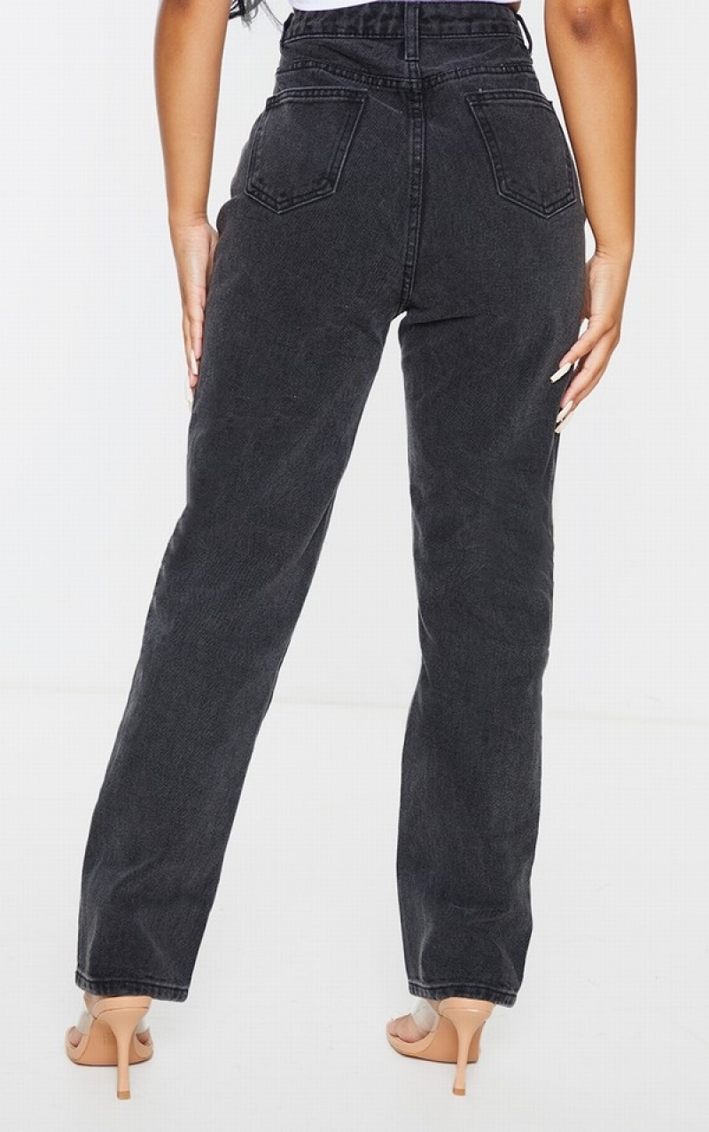 Blugi Pretty Little Thing Petite Drept Leg Negrii | BMOF53048