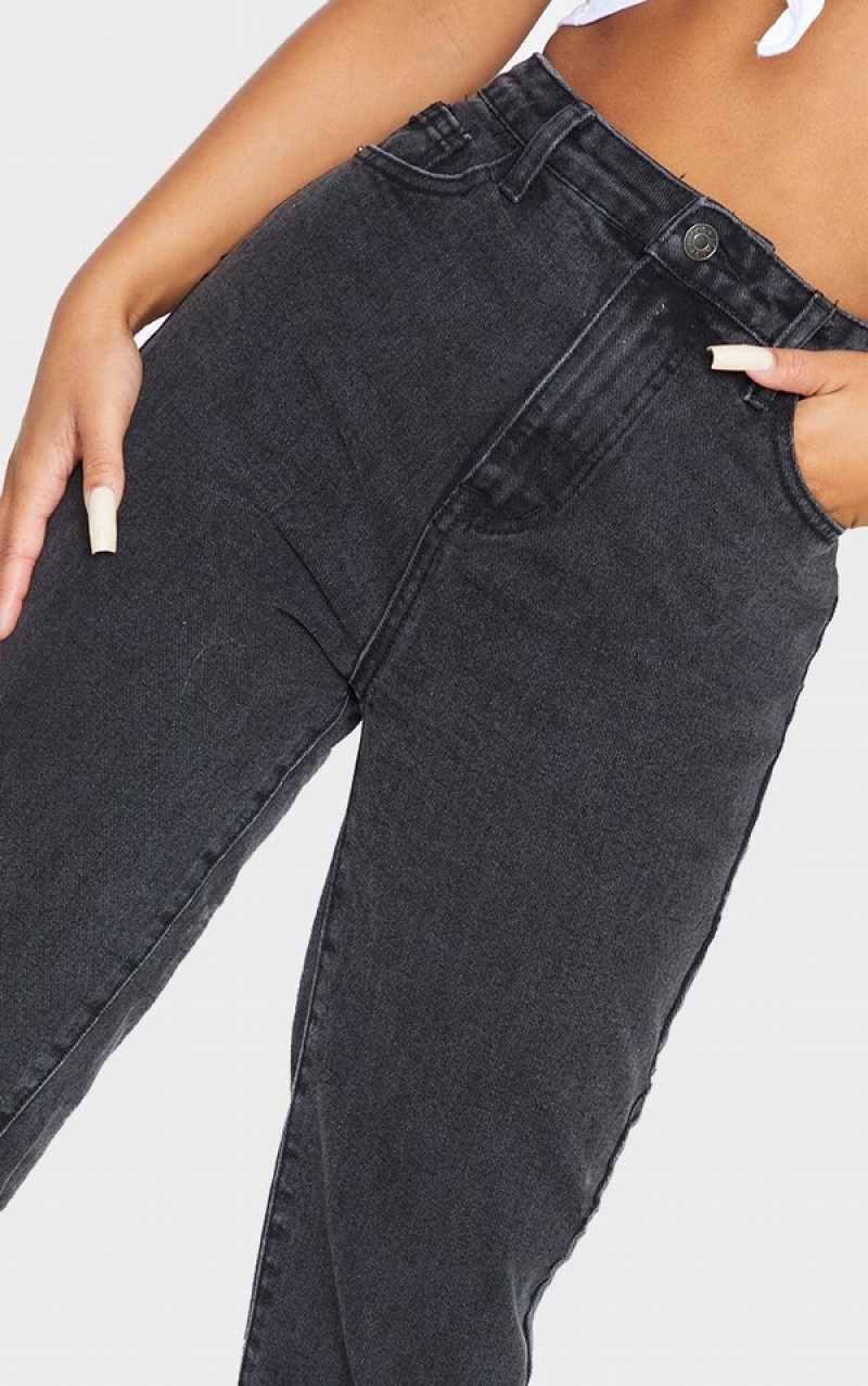 Blugi Pretty Little Thing Petite Drept Leg Negrii | BMOF53048