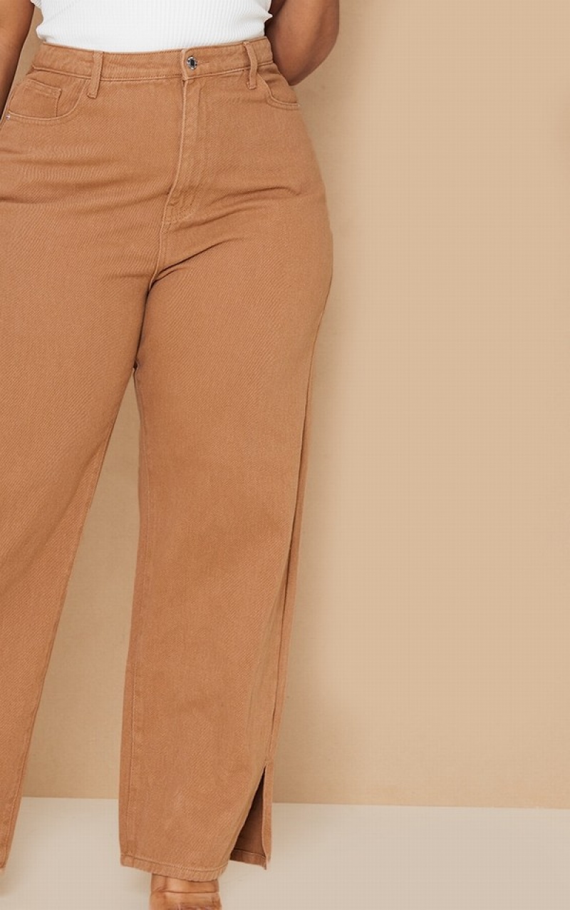 Blugi Pretty Little Thing Plus Split Hem Maro | QZEO15746