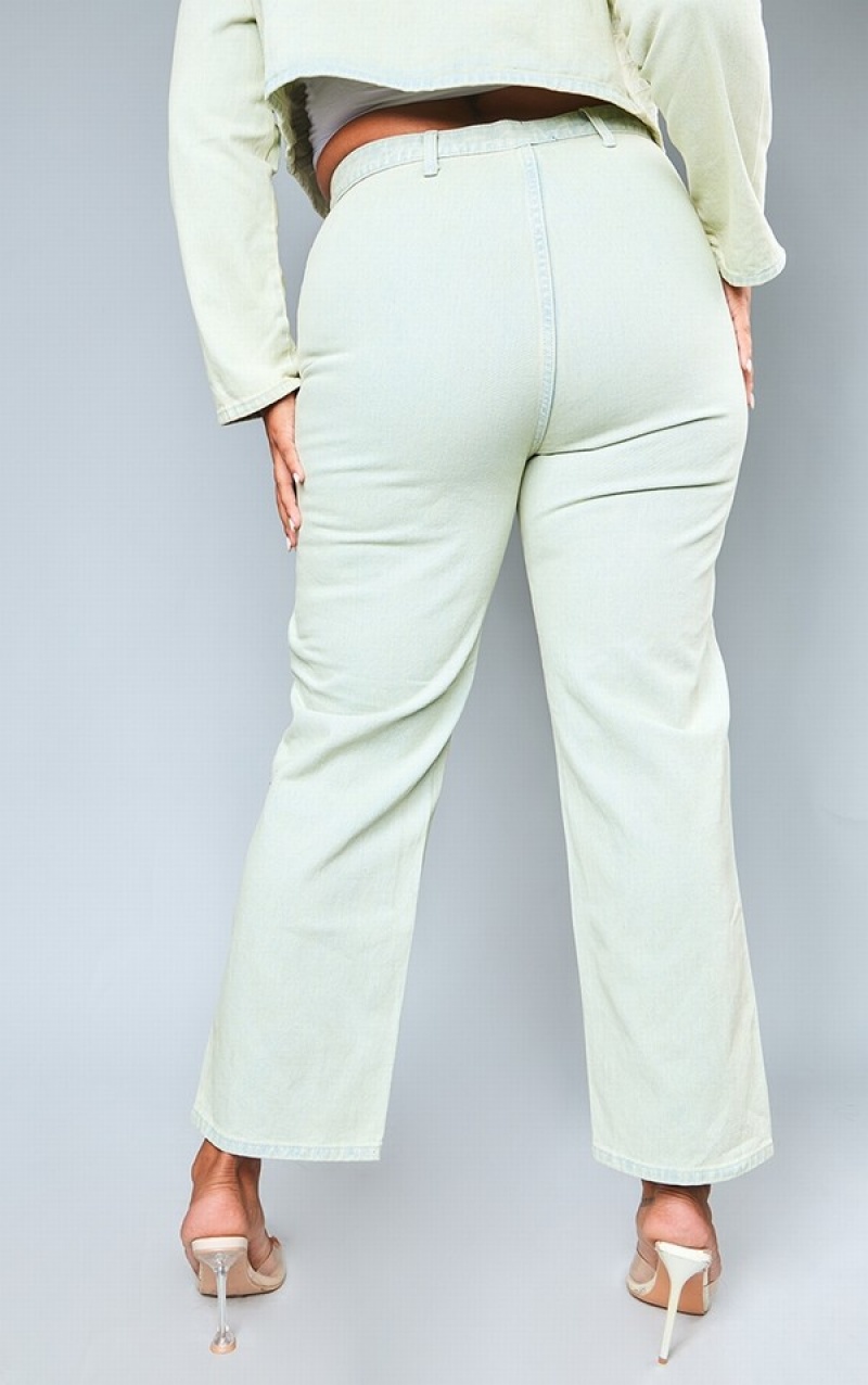 Blugi Pretty Little Thing Plus Stone Vintage Wash Seam Detail Cargo Gri | XHAG02956