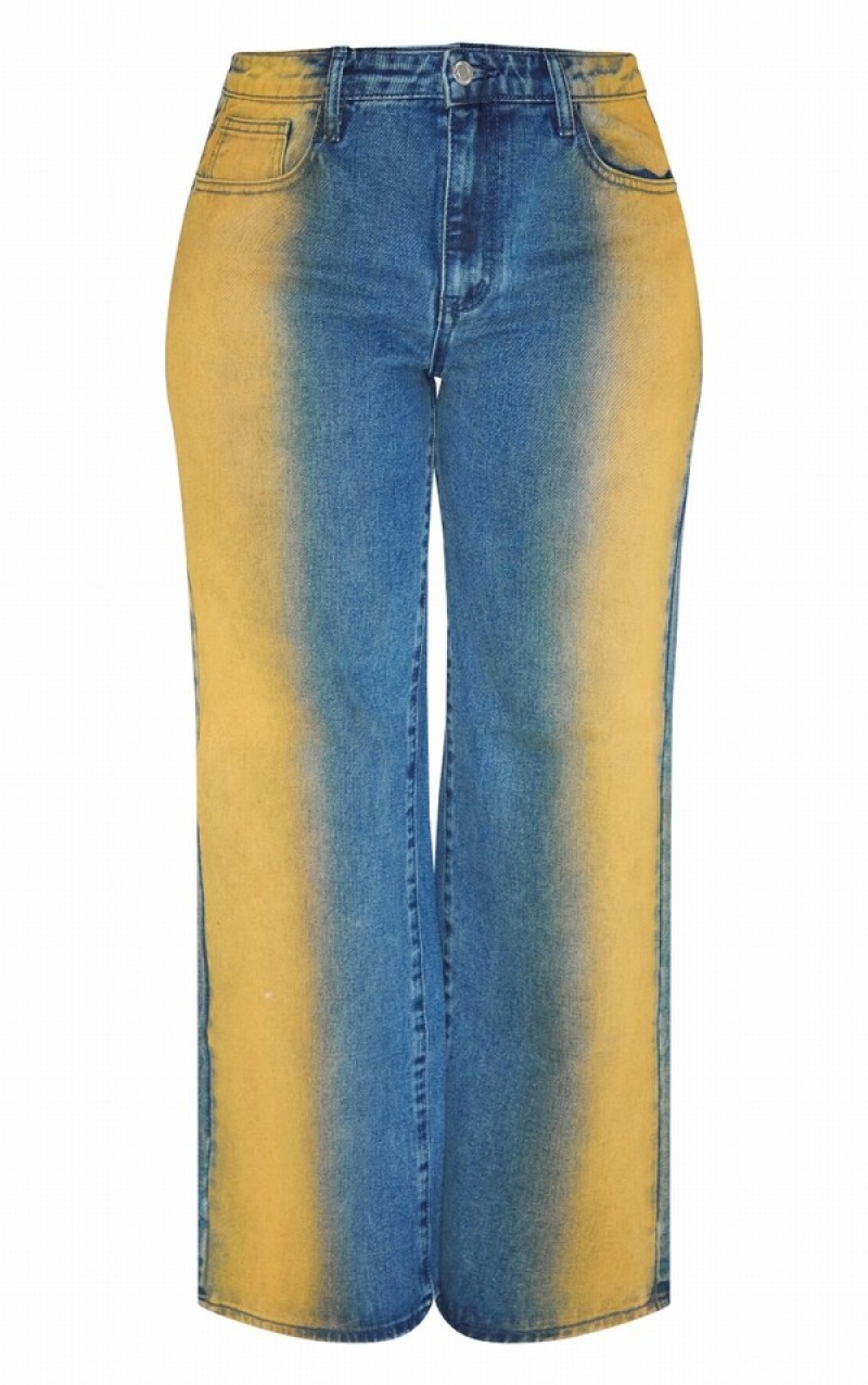Blugi Pretty Little Thing Shape Washed Largi Leg Albastri Inchis | BGQU50798
