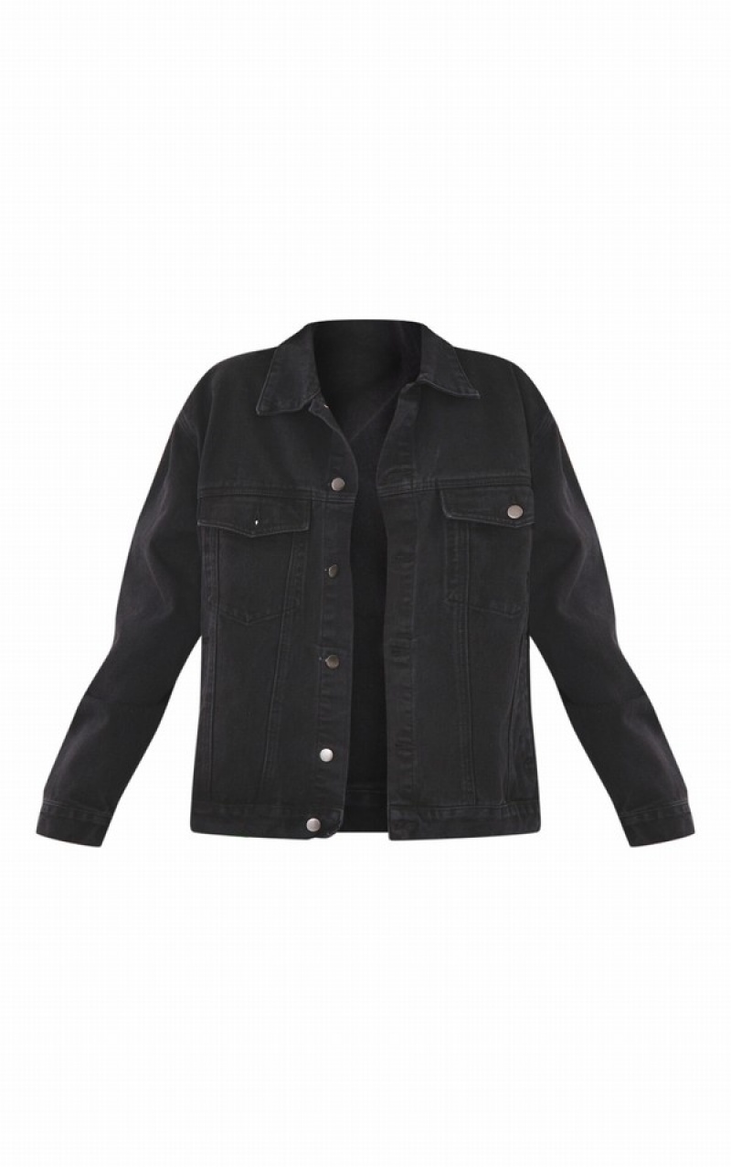 Blugi Pretty Little Thing Washed Oversized Boyfriend Negrii | MABV69574