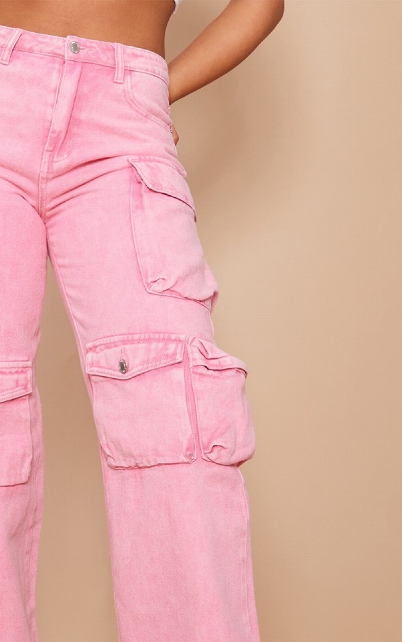Blugi Pretty Little Thing Washed gy Cargos Roz | TFNJ52086