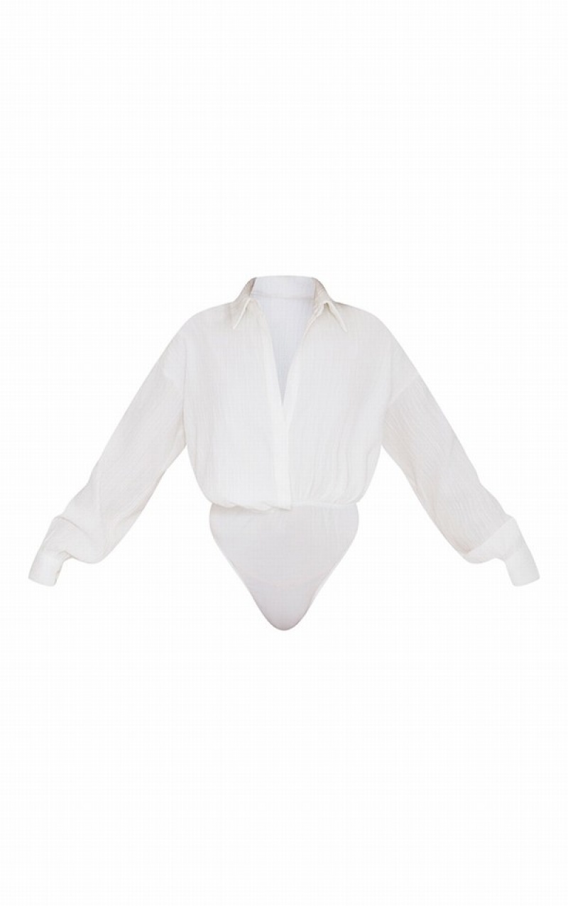 Body-uri Pretty Little Thing Linen Look Draped Albi | MVAK73250