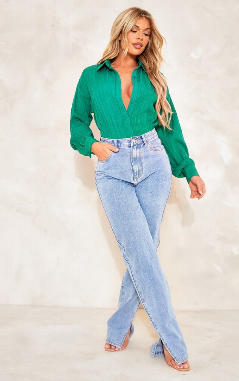 Body-uri Pretty Little Thing Linen Look Drape Verzi | MEWJ83620
