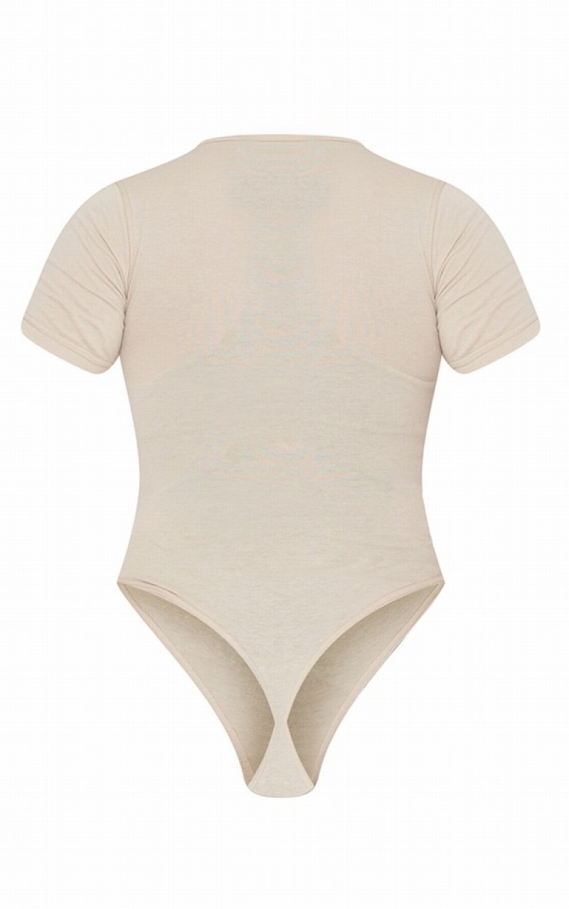 Body-uri Pretty Little Thing Off Logo Sleeved Albi | JNBU34560