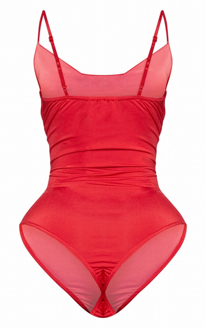 Body-uri Pretty Little Thing Shape Slinky Cowl Neck Rosii | QVLY78260