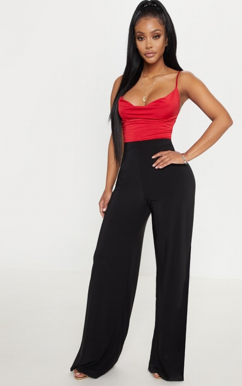 Body-uri Pretty Little Thing Shape Slinky Cowl Neck Rosii | QVLY78260
