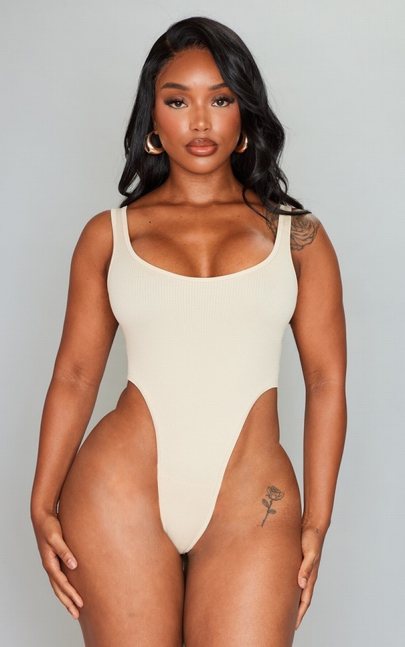 Body-uri Pretty Little Thing Shape Stone StructuSnatched Rib High Rise Gri | KVIN68594