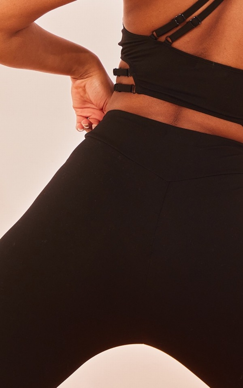 Colanti Pretty Little Thing Brushed Sculpt Ruched Bum High Talie Sport Negrii | OSQD43075
