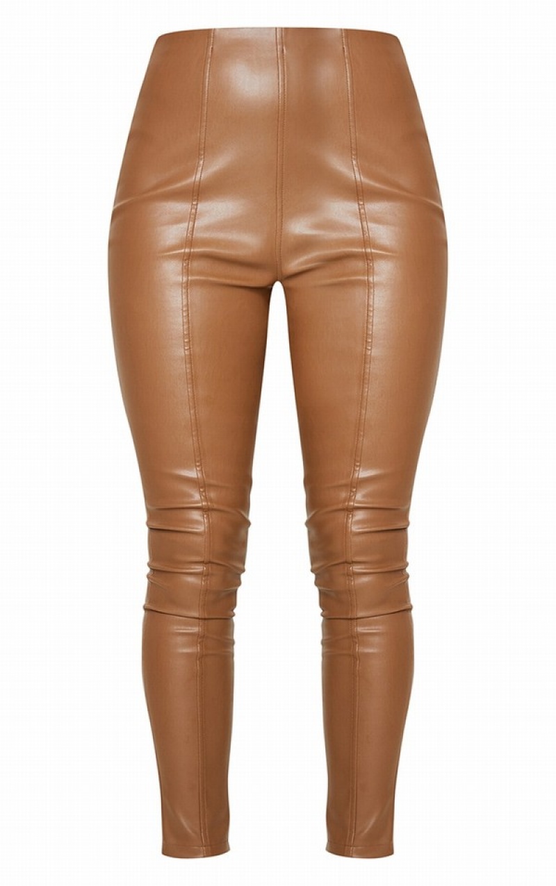 Colanti Pretty Little Thing Faux Piele Stretch Ciocolata | SAKQ71685
