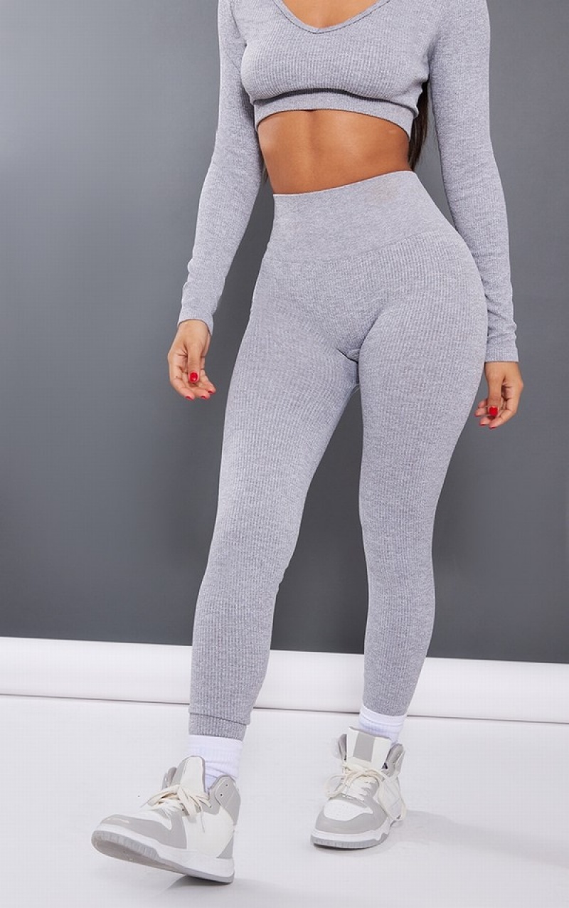 Colanti Pretty Little Thing Petite Marl Contour High Waisted Gri | ALNJ13482