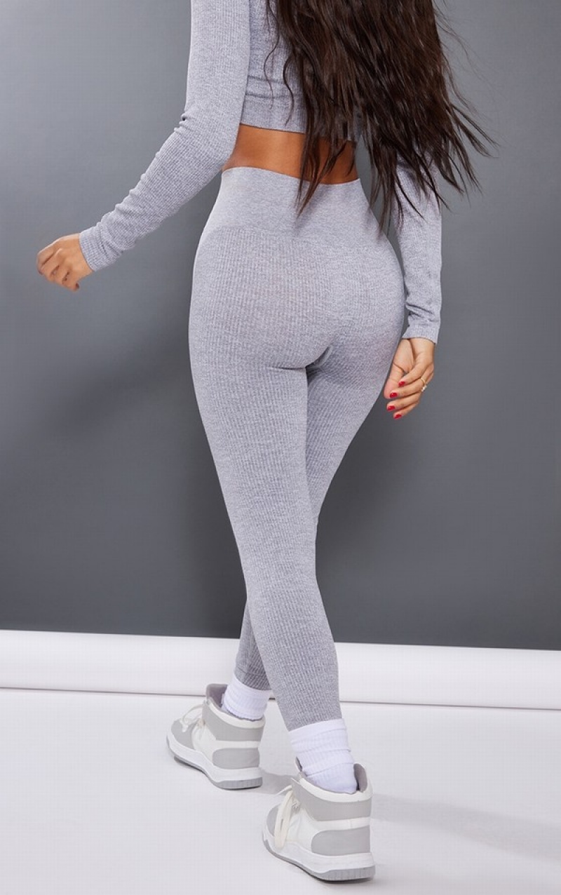 Colanti Pretty Little Thing Petite Marl Contour High Waisted Gri | ALNJ13482