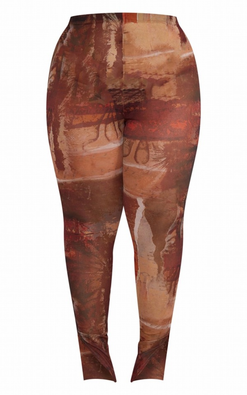 Colanti Pretty Little Thing Plus Abstract Printed Mesh Maro | LWFX74083