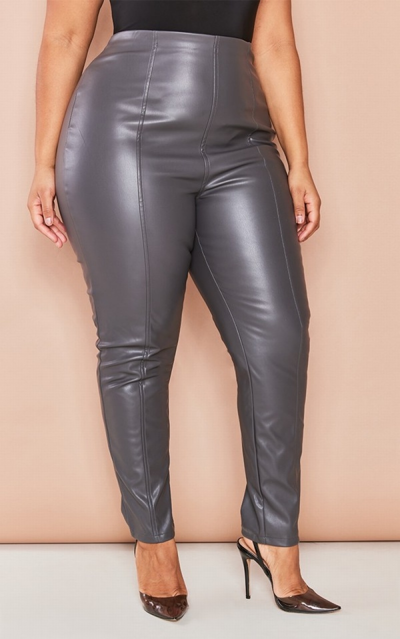 Colanti Pretty Little Thing Plus Charcoal Faux Piele Stretch Gri | SNDI38902