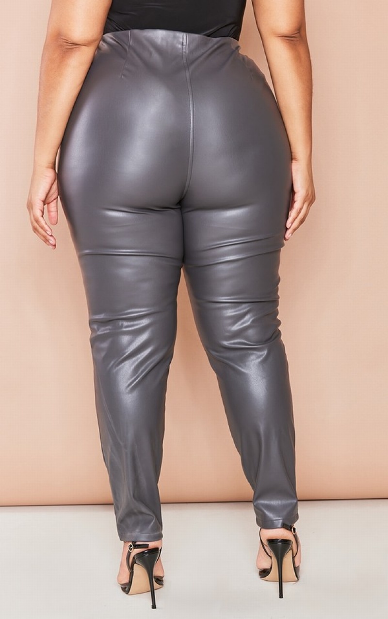 Colanti Pretty Little Thing Plus Charcoal Faux Piele Stretch Gri | SNDI38902