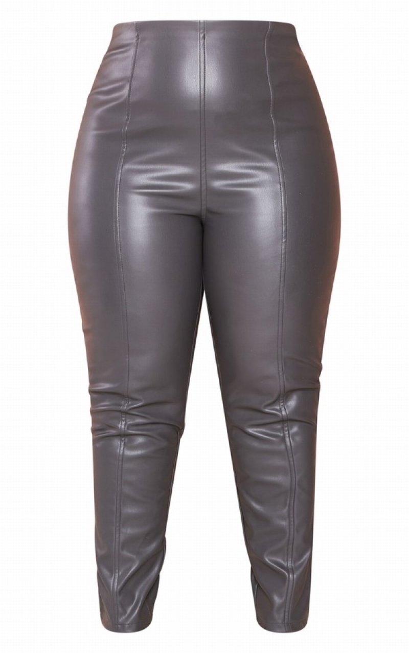Colanti Pretty Little Thing Plus Charcoal Faux Piele Stretch Gri | SNDI38902