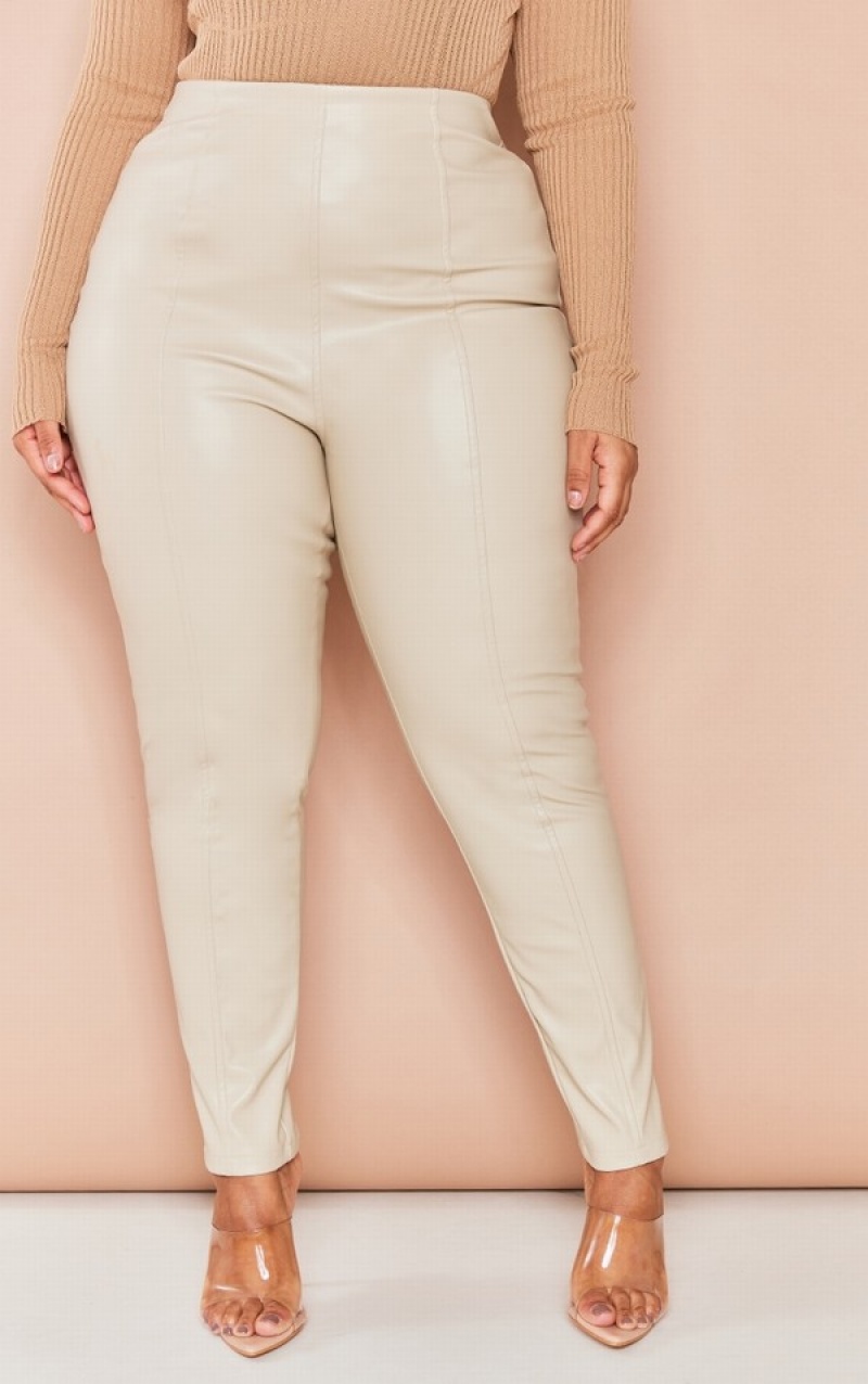 Colanti Pretty Little Thing Plus Stone Faux Piele Stretch Gri | ITJF86140