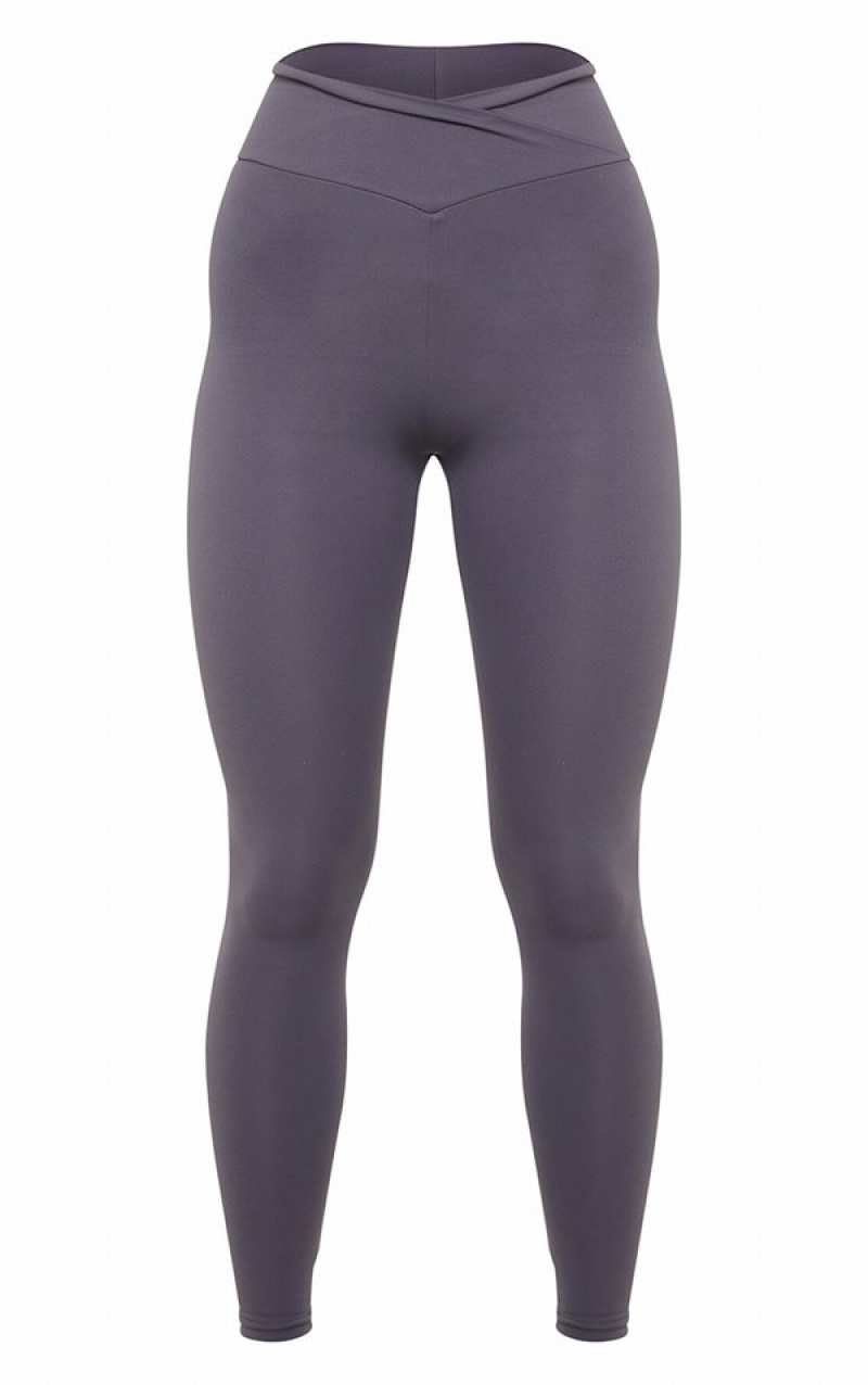 Colanti Pretty Little Thing Sculpt Luxe Ruched Bum Gym Gri Inchis | YJBO02574