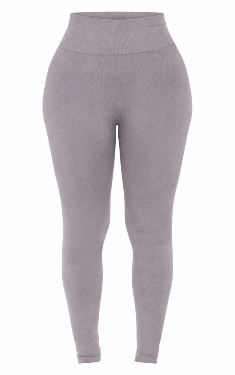 Colanti Pretty Little Thing Shape Acid Washnded Panel Deep Waistband Gym Gri | ZYSM81254