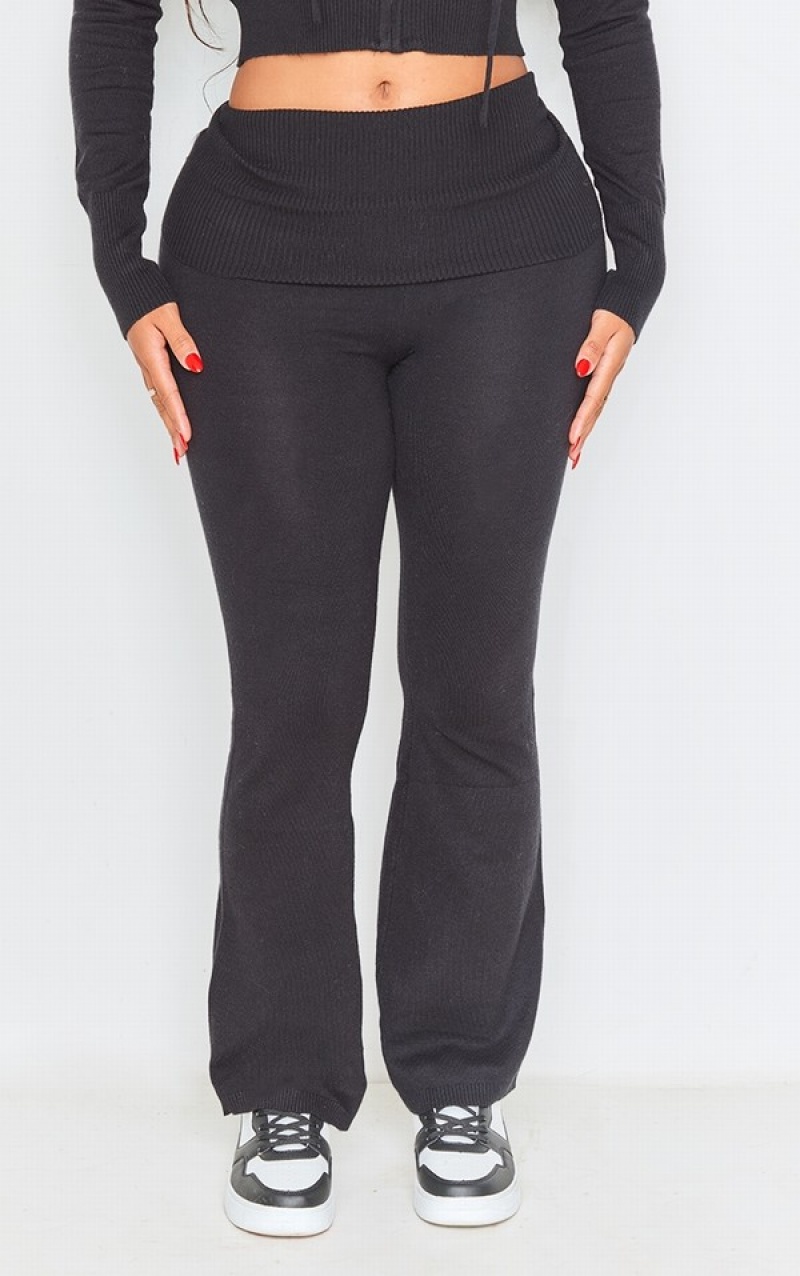 Colanti Pretty Little Thing Shape Knit High Talie Foldover Talie Negrii | XJPV89051