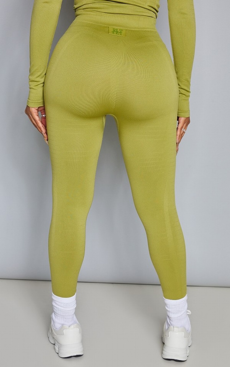 Colanti Pretty Little Thing Shape Olivended Gym Masline Verzi | RHEW68917