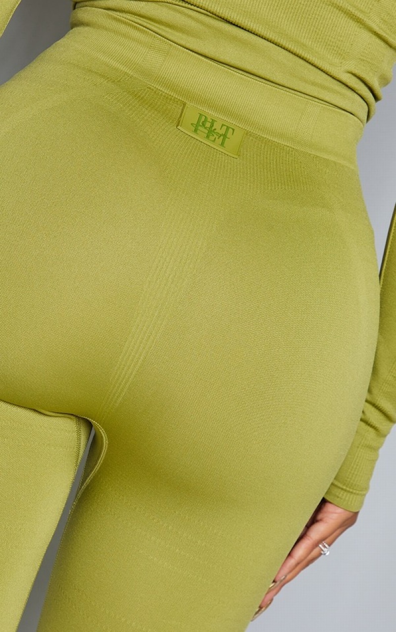 Colanti Pretty Little Thing Shape Olivended Gym Masline Verzi | RHEW68917