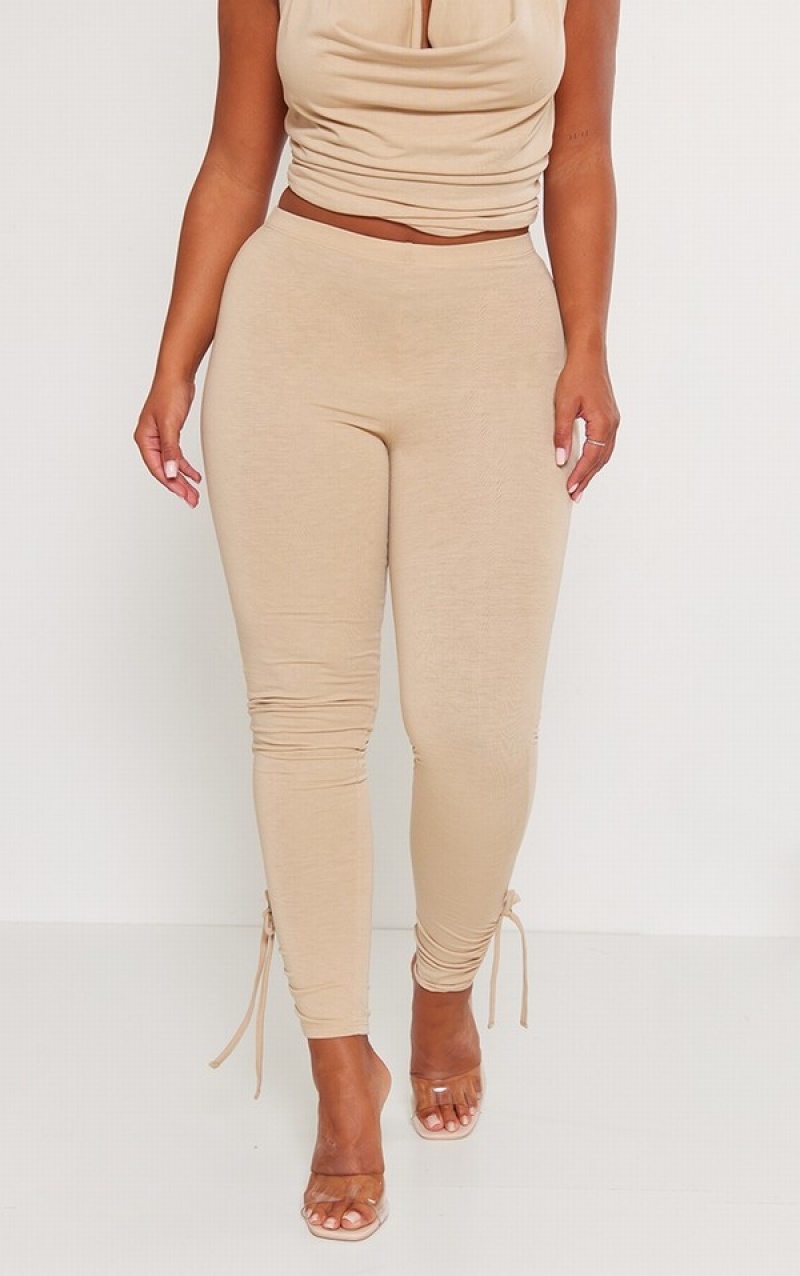 Colanti Pretty Little Thing Shape Taupe Contour Jersey Ruched Cuff Gri Maro | EWKP16395