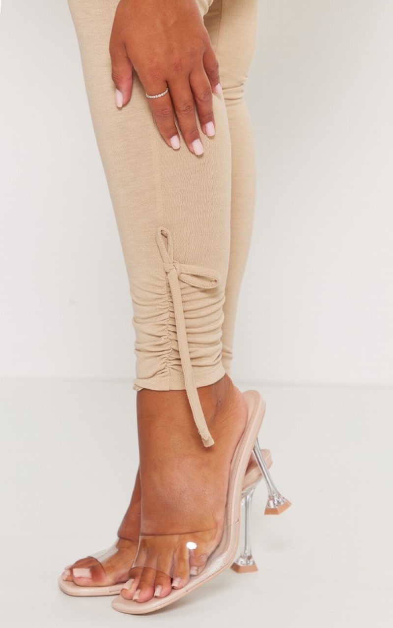 Colanti Pretty Little Thing Shape Taupe Contour Jersey Ruched Cuff Gri Maro | EWKP16395