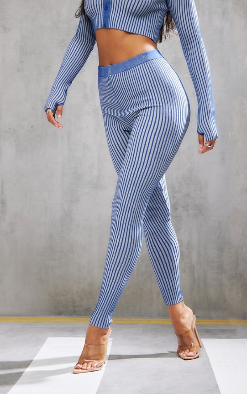 Colanti Pretty Little Thing Two Tone Knit High Talie Bleumarin | RXBM19564