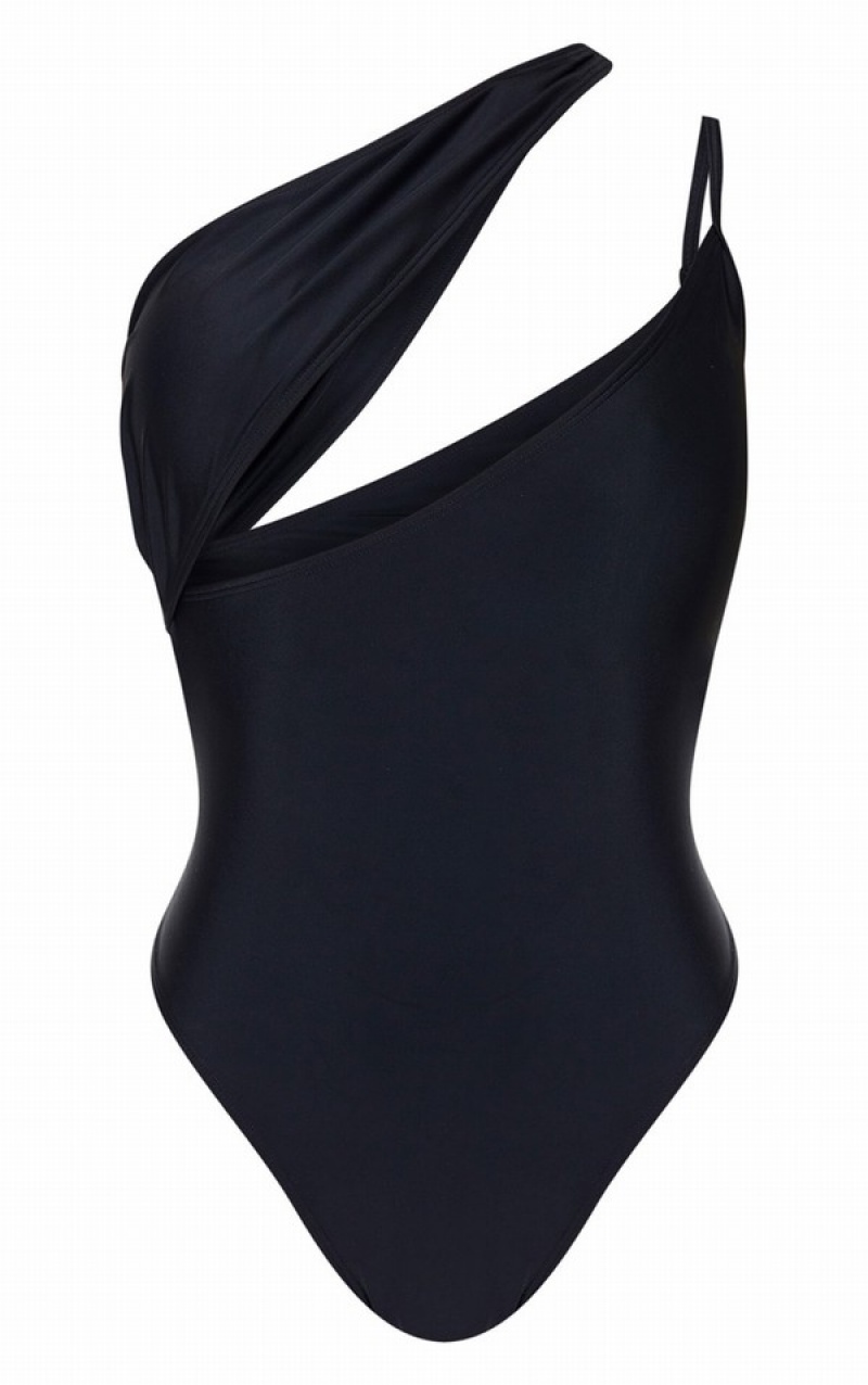 Costume De Baie Pretty Little Thing Asymmetric Double Curea Negrii | DAXT10849