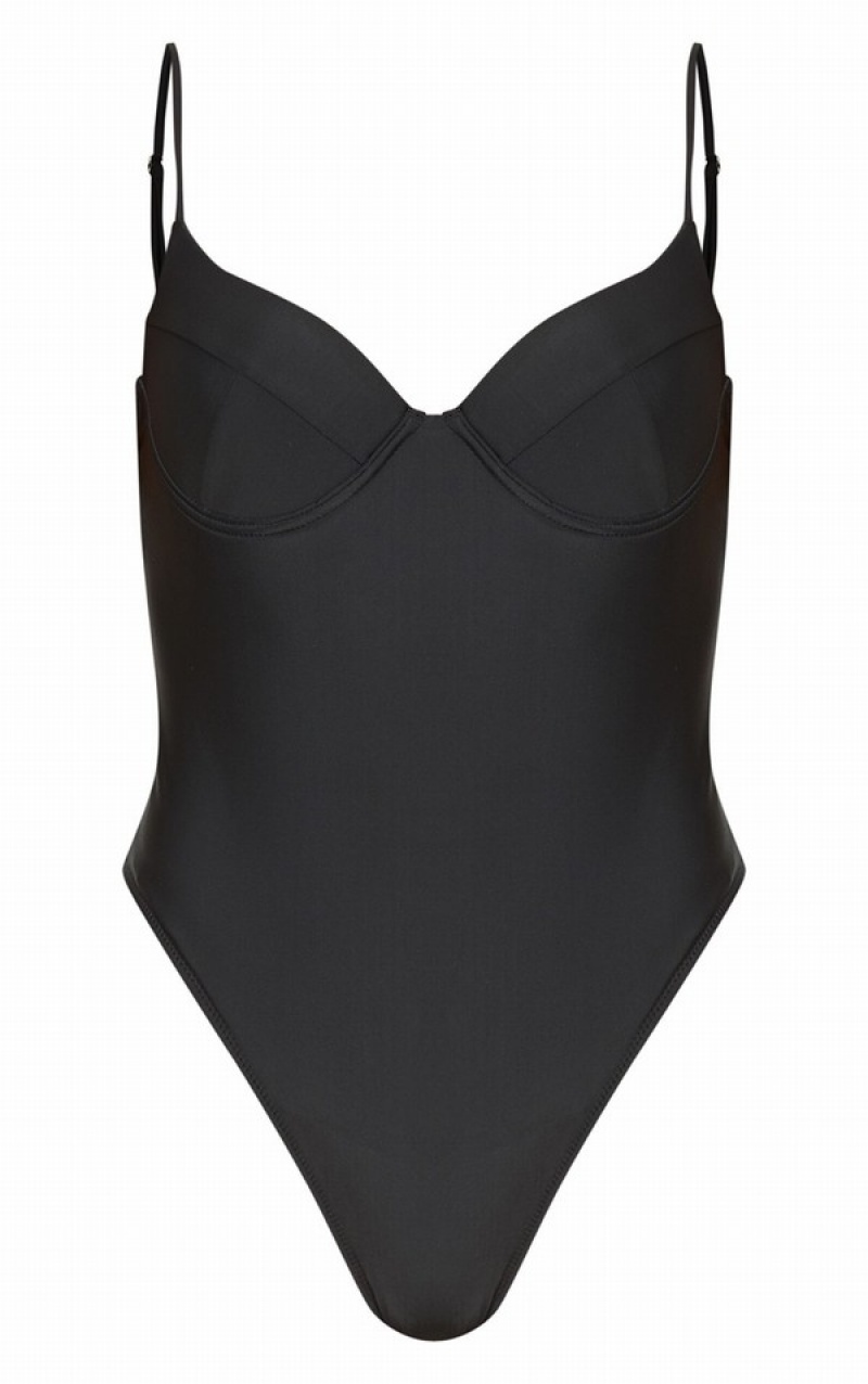Costume De Baie Pretty Little Thing Basic Cupped Negrii | IYPS12850