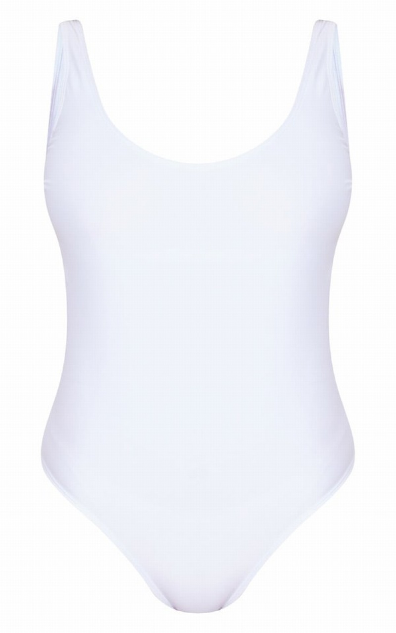 Costume De Baie Pretty Little Thing Basic Scoop Albi | KUMS80241