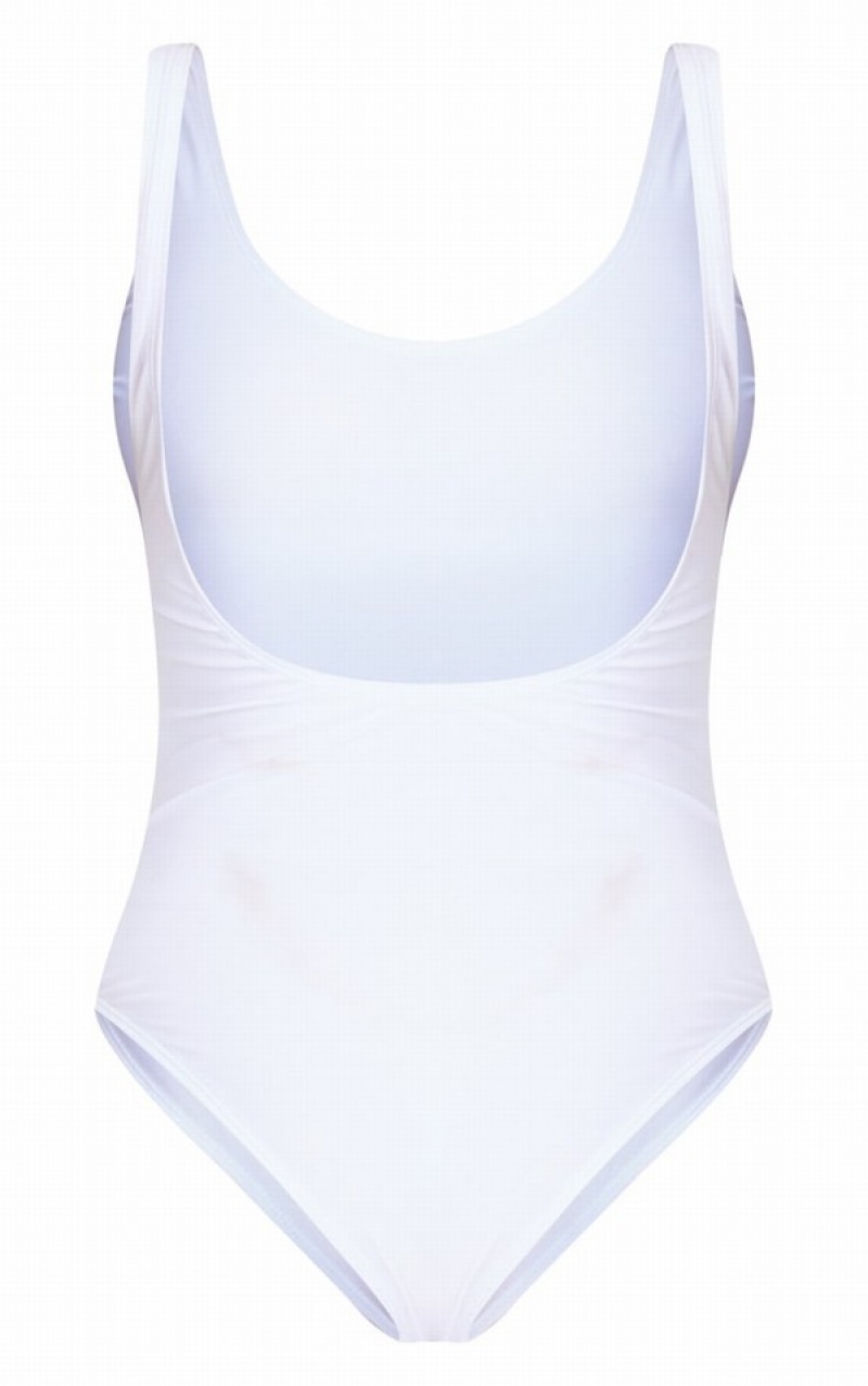 Costume De Baie Pretty Little Thing Basic Scoop Albi | KUMS80241