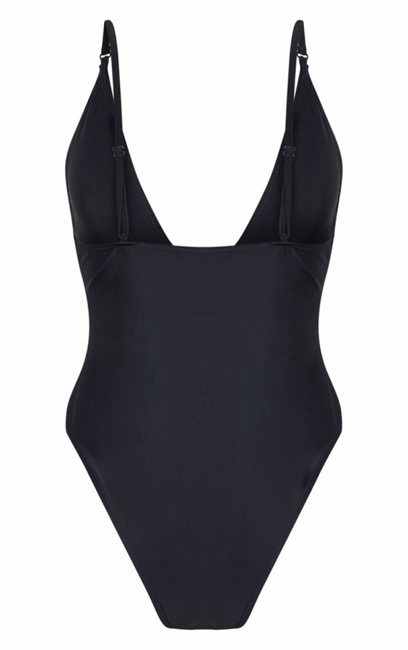 Costume De Baie Pretty Little Thing Basic Low Scoop Negrii | PSGF10826